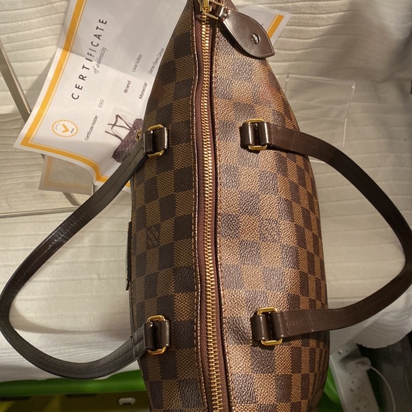 LOUIS VUITTON Jena PM Tote Bag Brown Ebene Damier PVC coated canvas w/COA - Picture 12 of 16